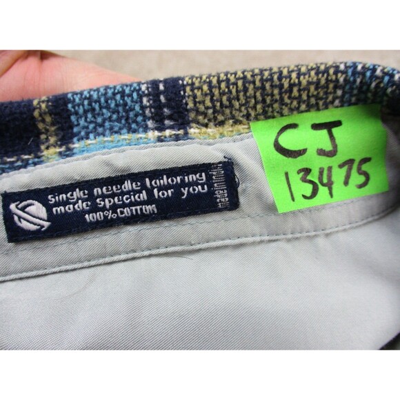 Lost Enterprises Shirt Mens Large Brown Blue Plaid Cotton Casual Button Up - Picture 14 of 14